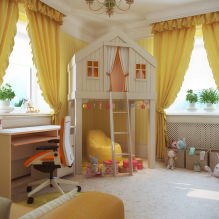 Детская комната в желтых тонах-17
