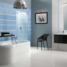 Дизайн ванной комнаты в голубых тонах-0