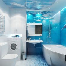 Дизайн ванной комнаты в голубых тонах-7