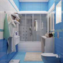 Дизайн ванной комнаты в голубых тонах-2