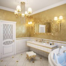 Дизайн интерьера ванной в золотом цвете -2