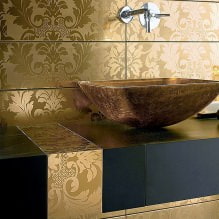 Дизайн интерьера ванной в золотом цвете -3