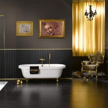 Дизайн интерьера ванной в золотом цвете -6