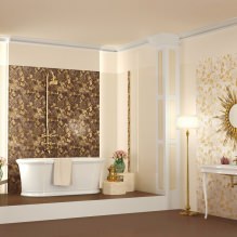 Дизайн интерьера ванной в золотом цвете -10