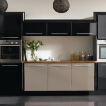 Черный гарнитур в интерьере в кухне: дизайн, выбор обоев, 90 фото-0