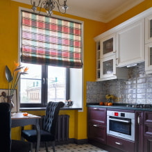 Римские шторы на кухню: виды, дизайн, цветовая гамма, комбинирование, декор-0