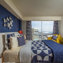 Синяя спальня: оттенки, сочетания, выбор отделки, мебели, текстиля и освещения-2