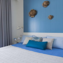 Синяя спальня: оттенки, сочетания, выбор отделки, мебели, текстиля и освещения-6