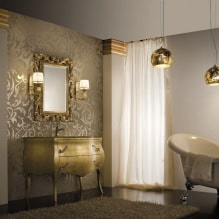 Дизайн интерьера ванной в золотом цвете -4