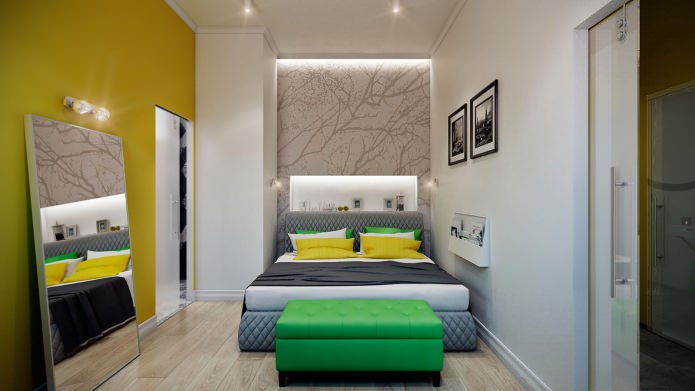 спальня в интерьере стильной современной квартиры