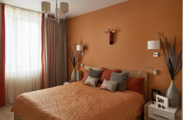 интерьер оранжевой спальни интерьер оранжевой спальни