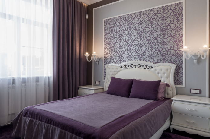 интерьер фиолетовой спальни интерьер фиолетовой спальни