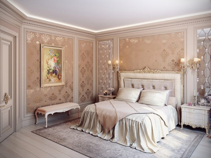 Дизайн спальни в частном доме в классическом стиле