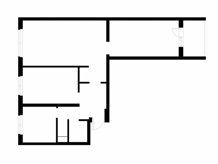 Планировка трехкомнатной квартиры 60 кв. м. в доме типовой серии II-49