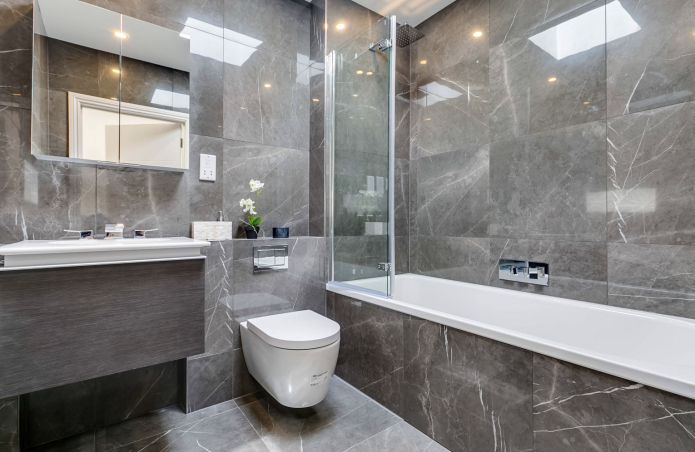 Серая плитка для ванной