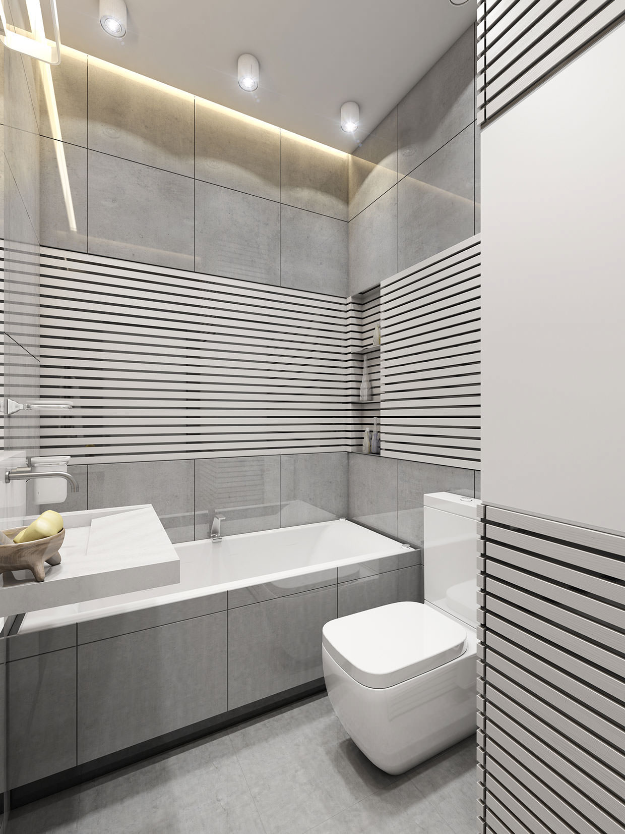 Оформление ванной комнаты серой плиткой: стили, сочетания, мебель