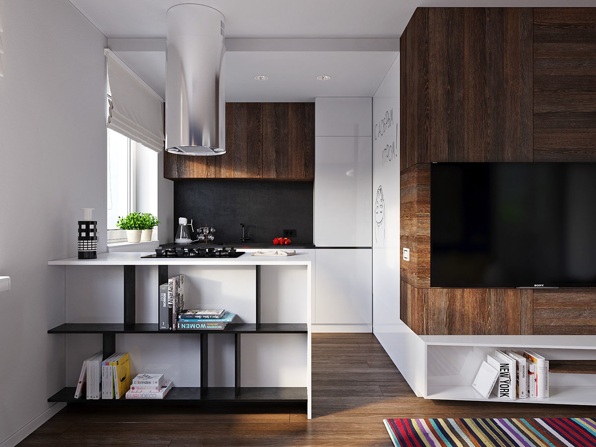 Дизайн квартиры студии 30 кв м с кухней фото