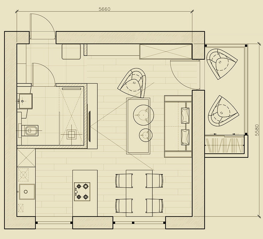 Дизайн 1 комнатной квартиры 31 кв м