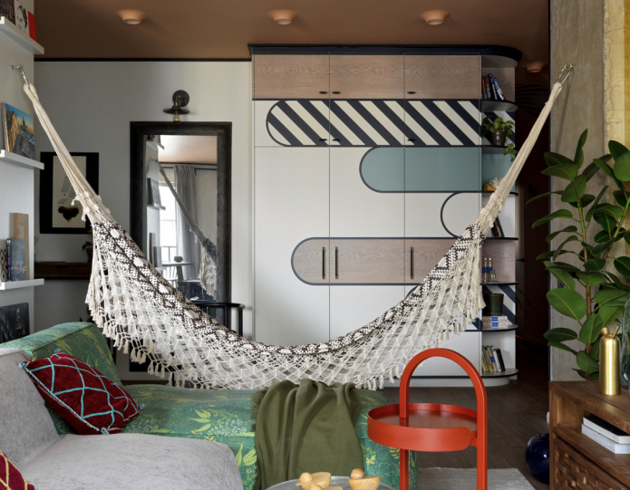 гамак в интерьере квартиры
