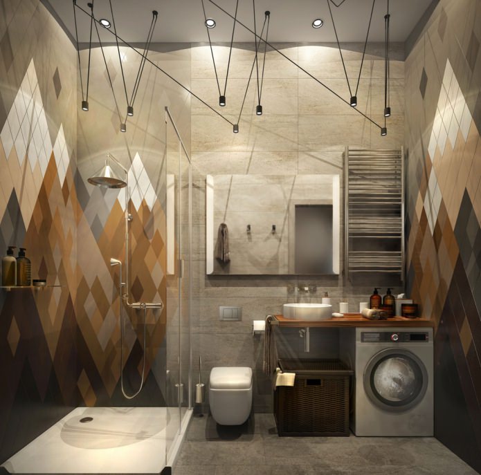ванная в дизайне маленькой квартиры 15 кв. м.