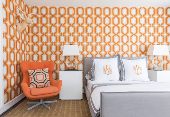 оранжевая спальня