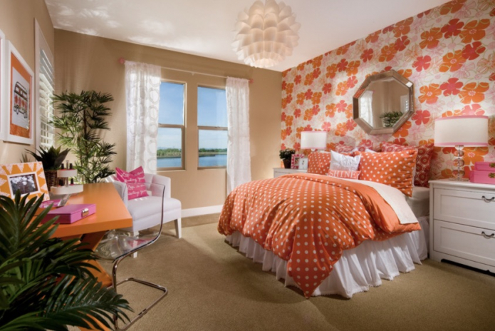 оранжевая спальня