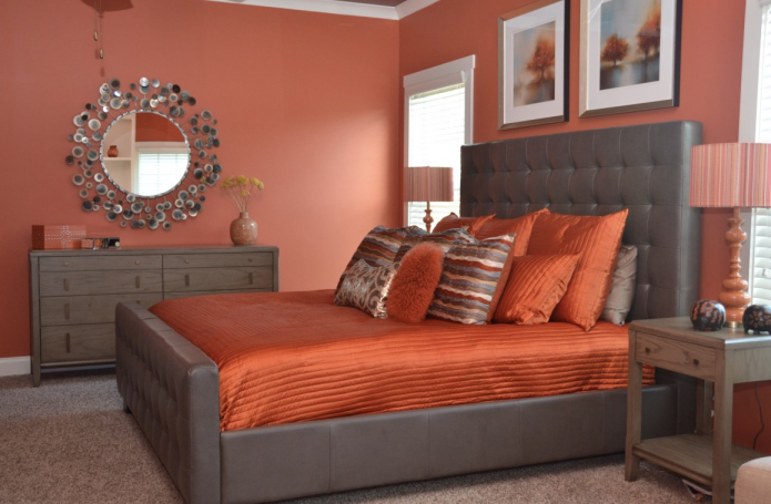 оранжевая спальня