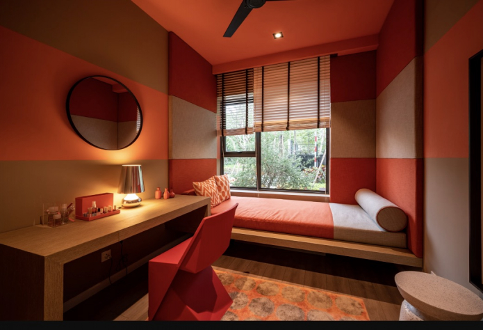 оранжевая спальня