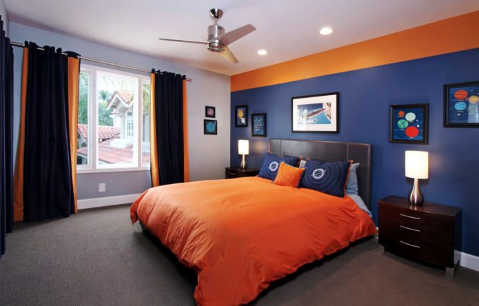 сине-оранжевая комната