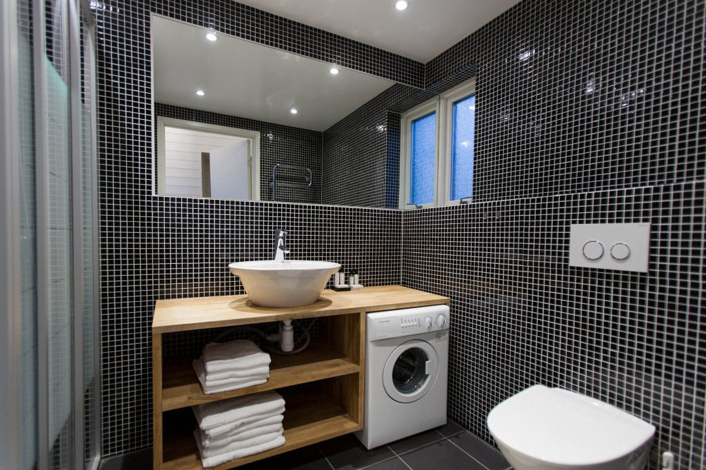 Интерьер ванной комнаты фото в современном стиле со стиральной