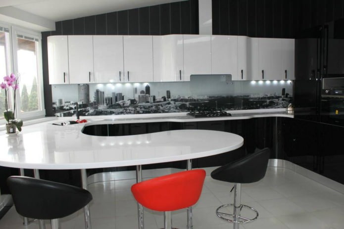 Чорний гарнітур в інтер'єрі на кухні: дизайн, вибір шпалер, 90 фото - 60
