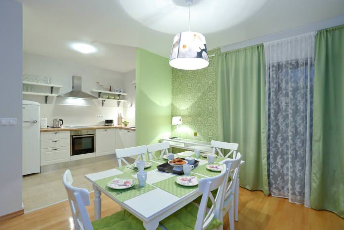 Дизайн кухни с зелеными обоями: 55 современных фото в интерьере - 24