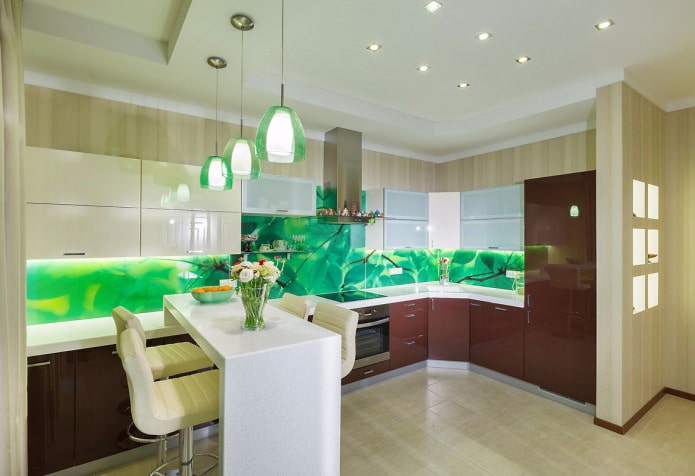 Дизайн кухни с зелеными обоями: 55 современных фото в интерьере - 4