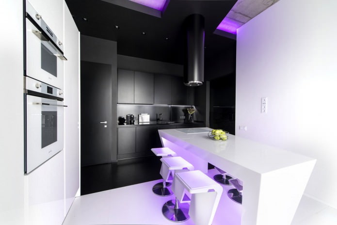 Чорний гарнітур в інтер'єрі на кухні: дизайн, вибір шпалер, 90 фото - 2