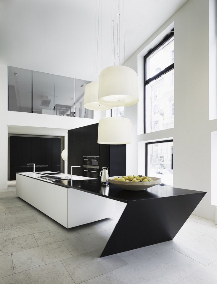 Чорний гарнітур в інтер'єрі на кухні: дизайн, вибір шпалер, 90 фото - 20