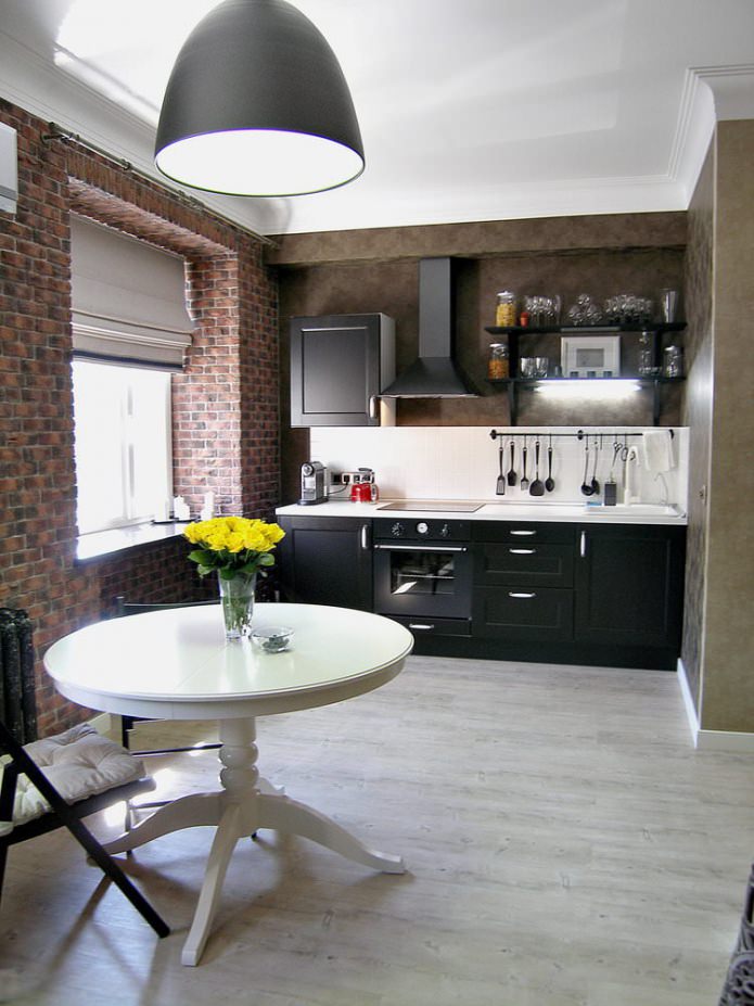 Черный гарнитур в интерьере в кухне: дизайн, выбор обоев, 90 фото - 19