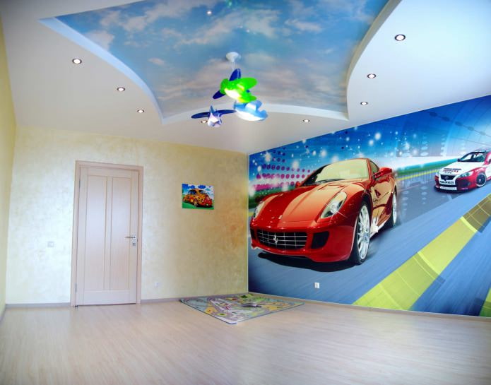 натяжной потолок с фотопечатью в детской комнате