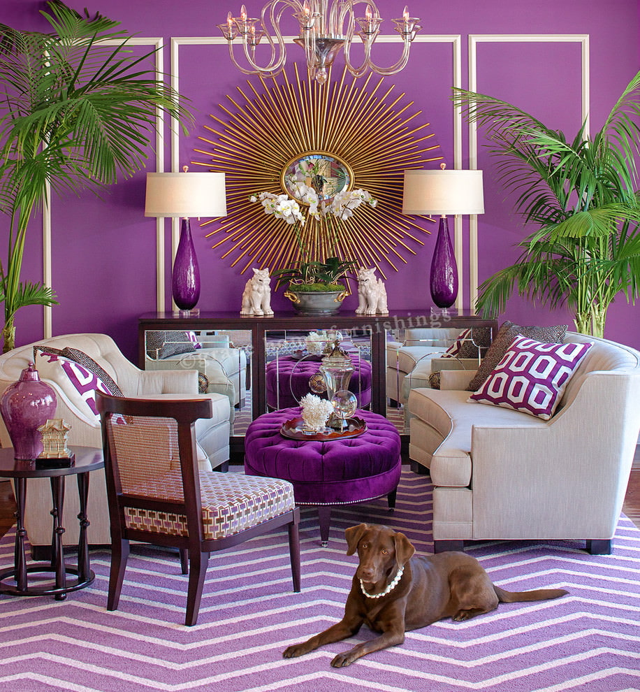 Фиолетовый цвет в интерьере: дизайн, 200 фото интерьеров