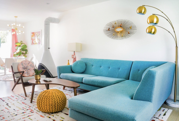 бирюзовый диван