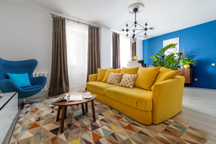 Желтый диван в интерьере: 70+ фото, идеи для гостиной, кухни или детской