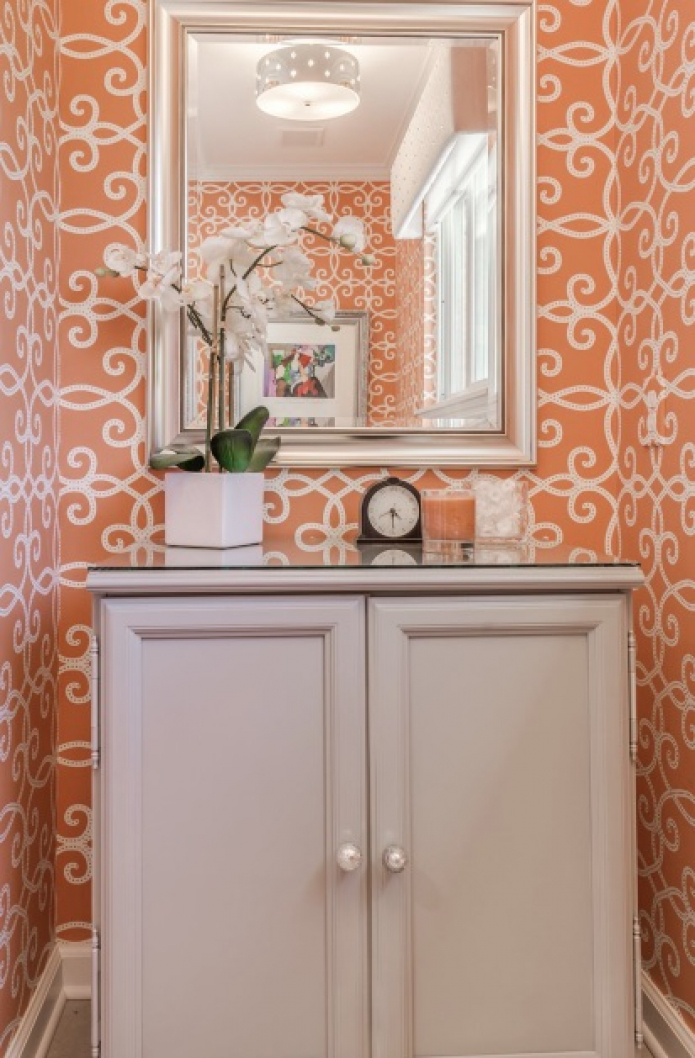 бело-оранжевые обои