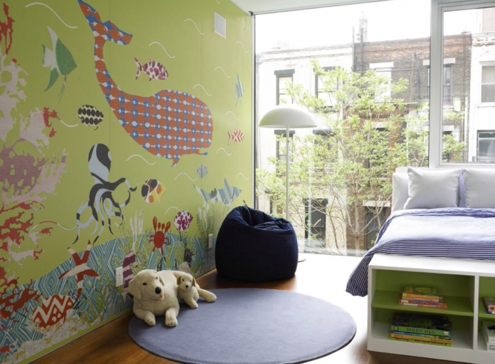 салатовые обои в детской салатовые обои в детской