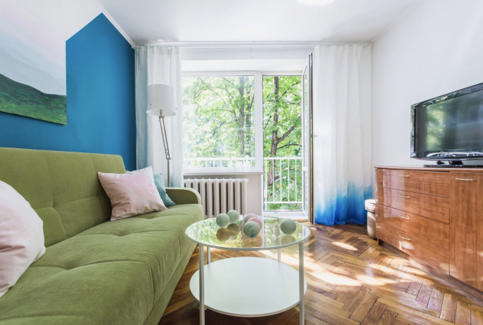 бело-синие шторы