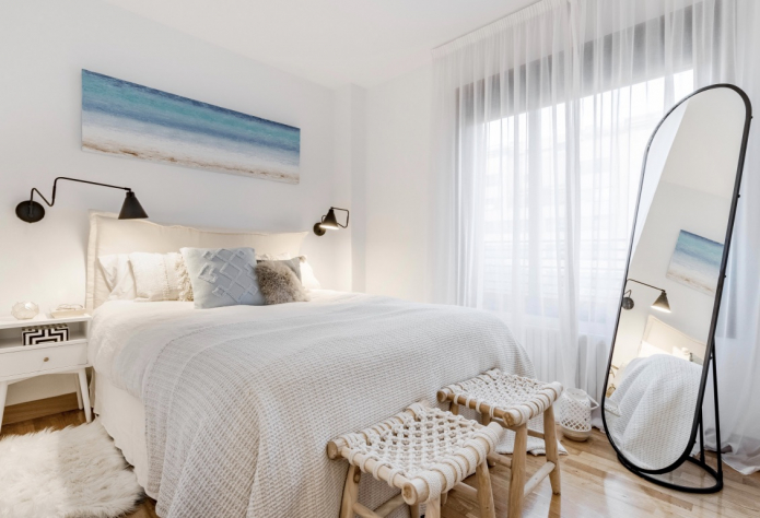 белые шторы