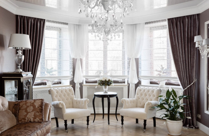 белые шторы