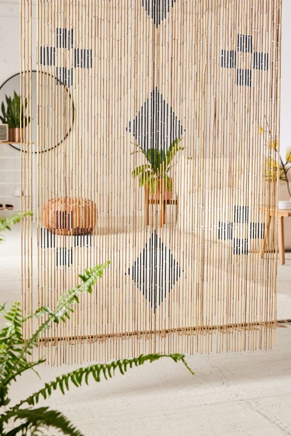 бамбуковые занавеси с геометрическими узорами