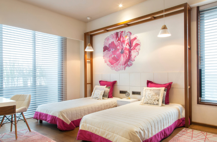 горизонтальные ламели в детской комнате