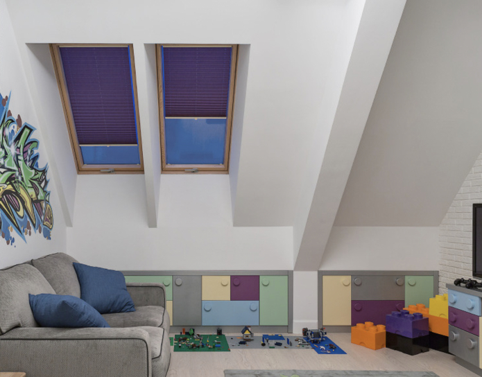 горизонтальные ламели на мансардных окнах