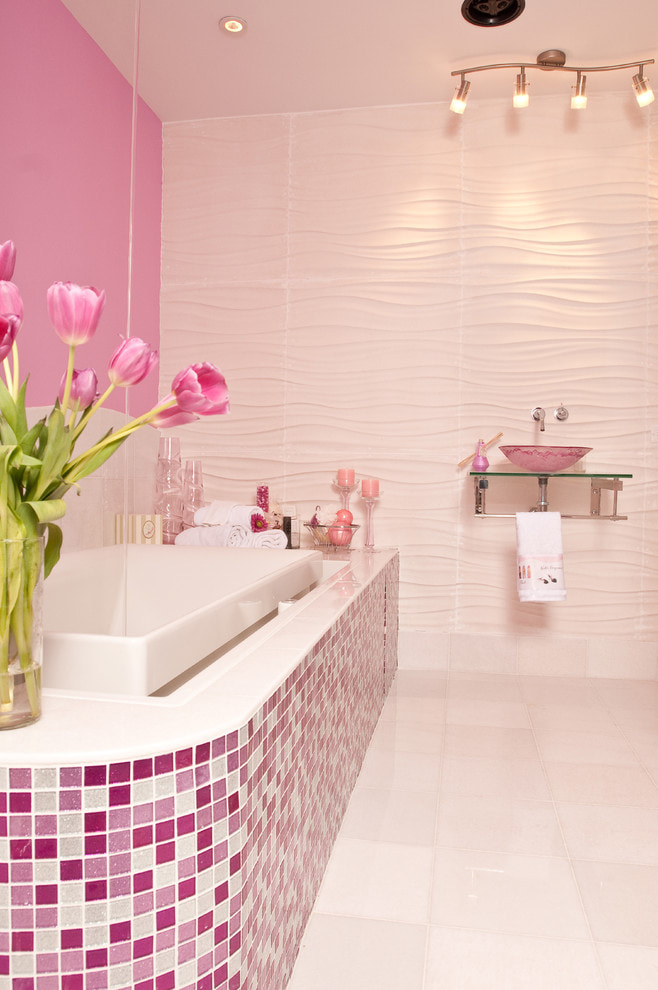 ванная в розовом цвете