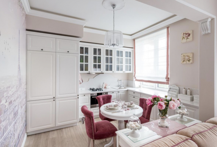 розовая кухня